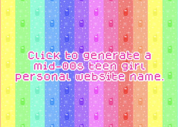 Mid-00s Teen Girl Personal Website Name Generator Image