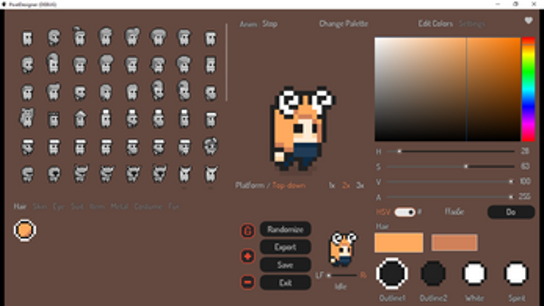 Pixel Character Creator v1.1 screenshot