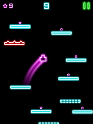 Rock Bounce jump on various types of glowing platforms screenshot