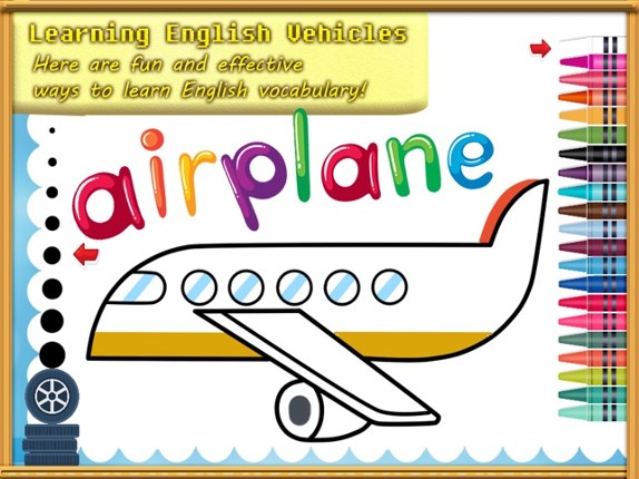 Car Vocab &amp; Paint Game - The artstudio for kids Image