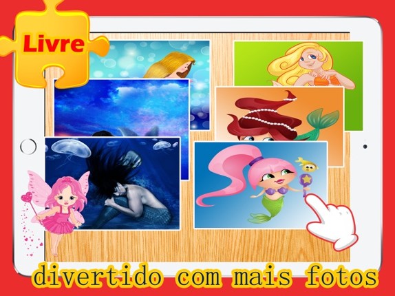 Quebra-Cabeça da Princesa Sereia no Jogos Educativos Grátis para Crianças e Jardim de Infância Image