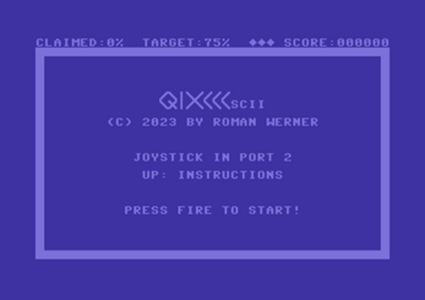 QIXSCII (C64) screenshot
