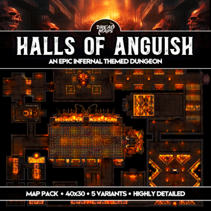 Halls of Anguish TTRPG Battlemap Game Cover