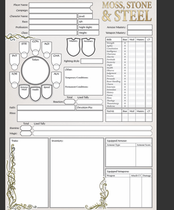 Moss, Stone & Steel - Core Rulebook screenshot