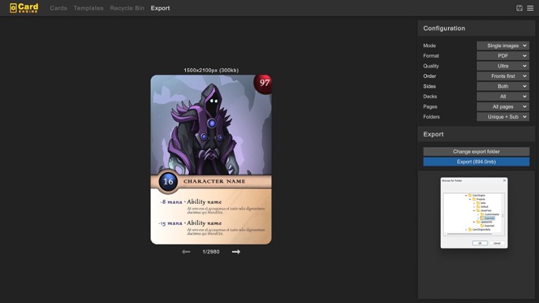 Card Engine screenshot