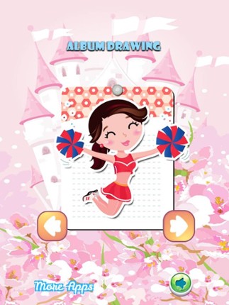 Little Girls Drawing Coloring Book - Cute Caricature Art Ideas pages for kids screenshot