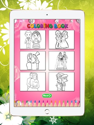Wedding Coloring Book: Learn to color and draw wedding card, Free games for children screenshot