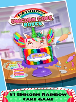 DIY Unicorn Rainbow Cake Cooking! Sweet Dessert Image