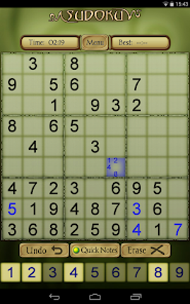 Sudoku screenshot