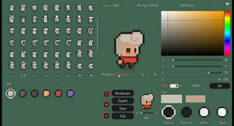 Pixel Character Creator v1.1 screenshot