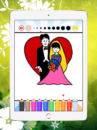 Wedding Coloring Book: Learn to color and draw wedding card, Free games for children screenshot