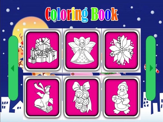 Snowman and merry christmas picture coloring book screenshot
