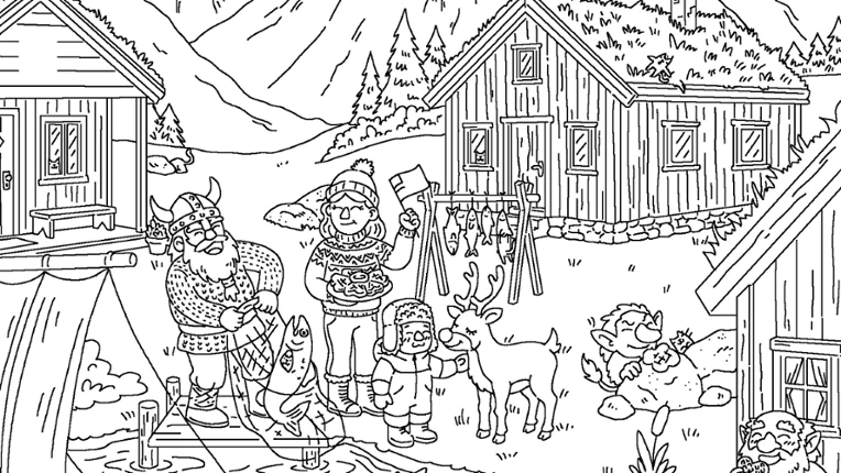 100 Cats Lost in Norway Find & Color Image