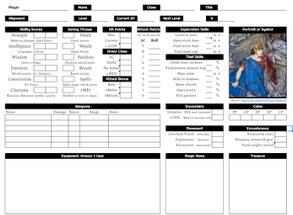 Online Character Sheet for OSE & B/X games Image