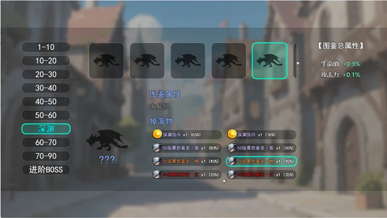 击败怪物，升级，并掉落装备 Image