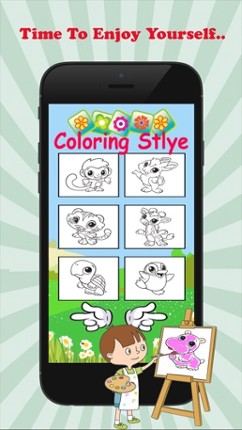 Baby Animal Cute Paint and Coloring Book - Free Games For Kids screenshot