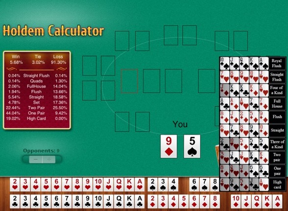 Free Holdem Calculator screenshot