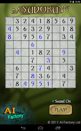 Sudoku screenshot