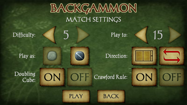 Backgammon screenshot