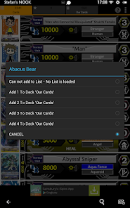 Cardfight Vanguard Database screenshot