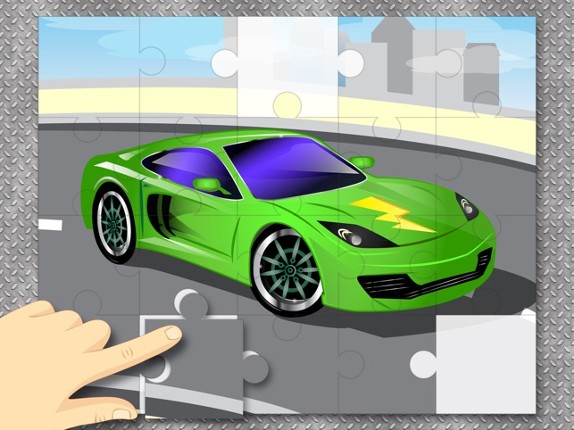 Sports Cars &amp; Monster Trucks Jigsaw Puzzles : free logic game for toddlers, preschool kids and little boys screenshot