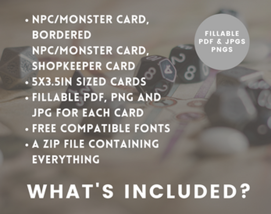 D&D NPC and Monster Cards | Dungeons and Dragons | DnD screenshot