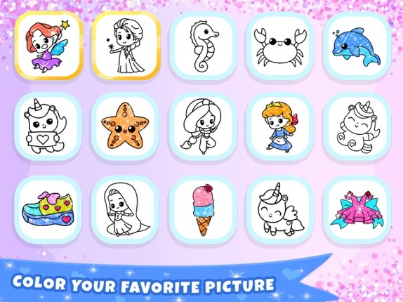 Glitter Coloring Book: Paint Image
