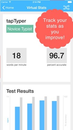TapTyping - typing trainer suite screenshot