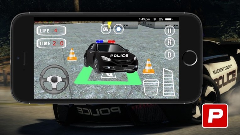 3D Police Car Parking -Real Driving Test Simulator screenshot