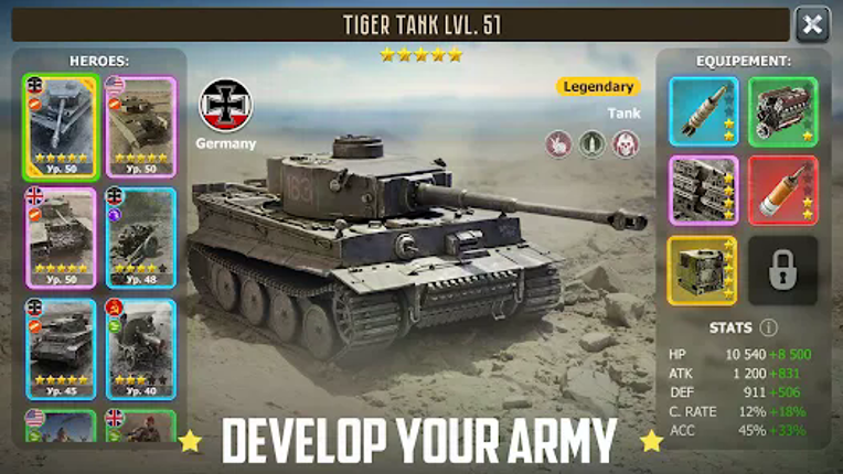 Heroes of War: Idle army game screenshot