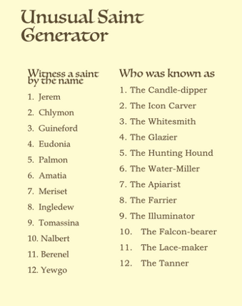 A Tally of Heretical Saints Image