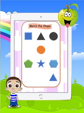 Geometric shapes matching game preschoolers math Image