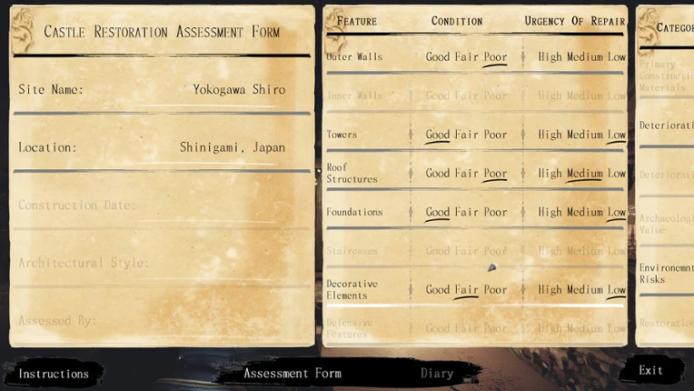 The Assessment screenshot