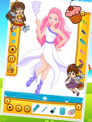 Beauty Fairy Princess Coloring Book Drawing for Kid Games screenshot
