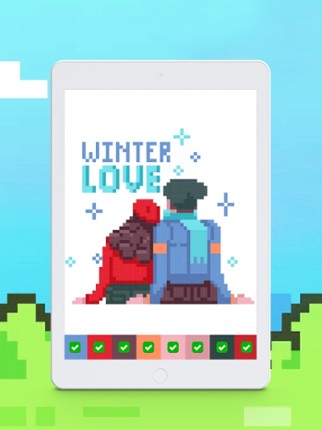 Color by number pixel art page screenshot