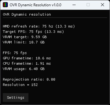 OVR Dynamic Resolution screenshot