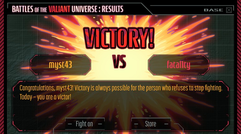 Battles of the Valiant Universe CCG screenshot