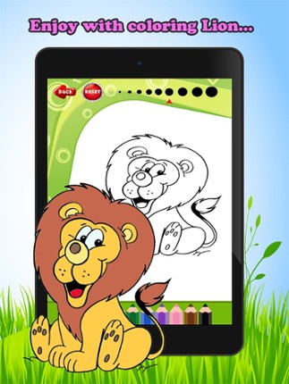 Coloring Book games free for children age 1-10: These cute animal lion coloring pages provide hours of fun activities screenshot