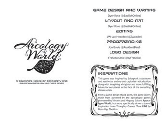 Arcology World, a solarpunk pbta game of community Image