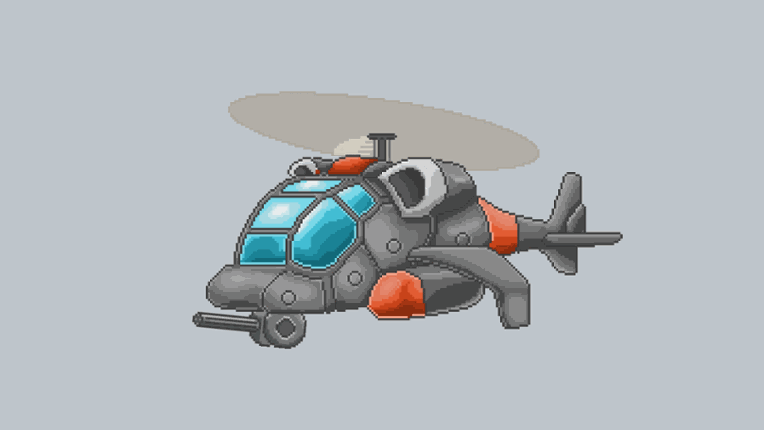 Attacker Helicopter Pixel Art Image