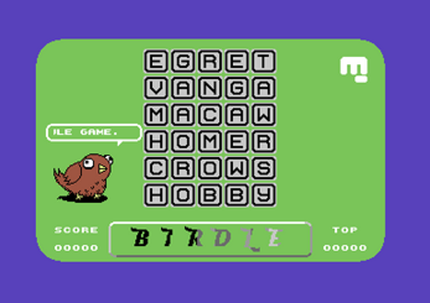 Birdle (C-64) screenshot