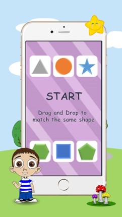 Geometric shapes matching game preschoolers math screenshot
