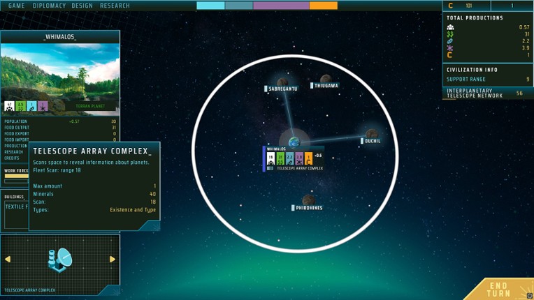 Ephemeris screenshot