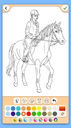 Horse coloring pages game screenshot