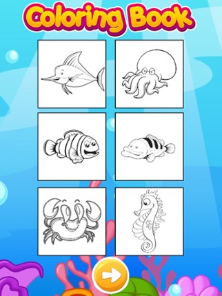 Ocean Animals Coloring Book for Children HD screenshot
