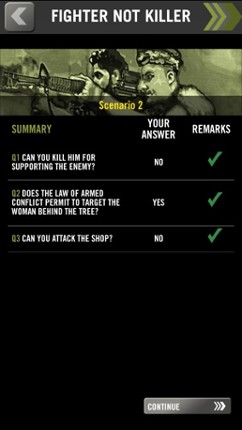 Fighter Not Killer - Test your knowledge of the Rules of War screenshot