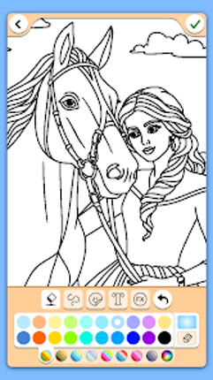 Horse coloring pages game screenshot