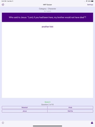 NWT Quizzer screenshot