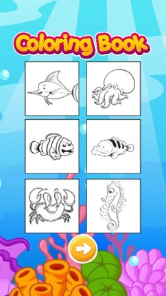 Ocean Animals Coloring Book for Children HD screenshot