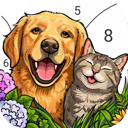 Zoo Animals Color by Numbers Image